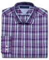 Freshen up your classic-plaid rotation with this modern slim-fit shirt from Tommy Hilfiger.