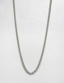 An intricate wheat link chain design in sleek sterling silver thats perfect with your favorite enhancers or alone. Sterling silverLength, about 18Lobster clasp closureMade in USA