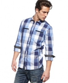 Big and bold, this plaid shirt from INC International Concepts speaks to your brash style.