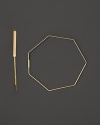 Slim, geometric 14K yellow gold hoop earrings by Lana.