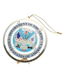 Formed in 1775, the U.S. Army is the oldest of the Armed Forces, and to commemorate the momentous service of its men and women, ChemArt introduces this shining golden ornament, ready to hang proudly in your Christmas tree.