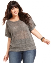 Get a great layered look in one easy plus size top from American Rag. The sequin racerback inset at the back adds a daring dose of shine!