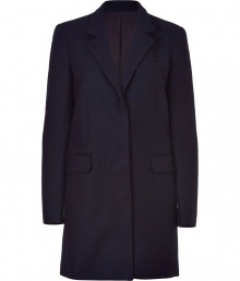 Smart and sophisticated, this wool-blend coat from See by Chloe adds elegant appeal to day or night ensembles - Notched lapels, concealed button placket, long sleeves, flap pockets - Wear with skinny jeans and heels or over a cocktail sheath