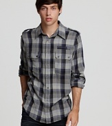 A cool edition to your cultivated casual look, this plaid classic fit button down shirt is the perfect addition to your daily look.