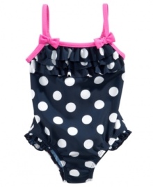 Popular in polka dots. This sweet swimsuit from Carter's will make everyone take notice.