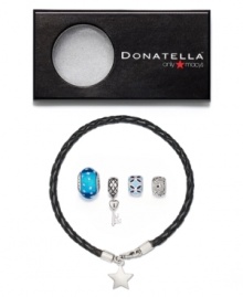 Give your Donatella charm collection a stylish start. This beautiful starter kit features a 7-1/2-inch leather bracelet with four charms in Murano glass, sterling silver and beautiful blue enamel. Comes in a convenient box for easy gifting. Donatella is a playful collection of charm bracelets and necklaces that can be personalized to suit your style! Available exclusively at Macy's.