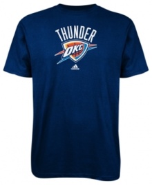 Sport your favorite team's winning spirit in this Oklahoma Thunder's tee by adidas.