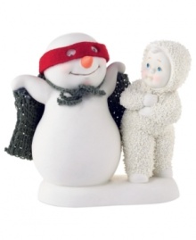 Have no fear! Let this Snowbabies porcelain bisque figurine remind you of your own personal superman -- your best friend! From Department 56.