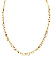 Layer up on luxurious links. Embrace the long necklace trend in Charter Club's chic gold tone mixed metal and white resin link strand. Necklace can be worn long or doubled. Approximate length: 36 inches.