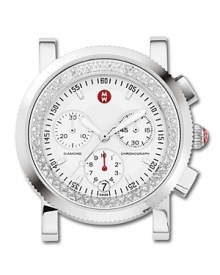 96 diamonds circle the enamel dial of this Sport Sail watch. A three-eye chronograph and date window make this timepiece a sporty design. Fits with any 20 mm Michele strap.