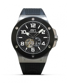 AWI International Aero Drive 46 Round Stainless Steel and Black PVD Watch, 46mm