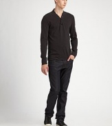 Ideal for layering or worn alone, enjoy your casual days in this super-soft slubby cotton henley.V-neckThree-button placketAbout 28½ from shoulder to hemCottonMachine washImported