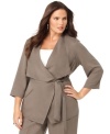 Looking sophisticated is a cinch in Alfani's plus size belted jacket-- it's perfect for work. (Clearance)