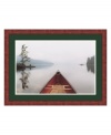 Go with the flow. The tip of a canoe sets your course through a tree-lined lake while heavy mist conceals the horizon, uniting water and sky. A mahogany frame complements the boat's burnt-sienna interior. Hang in any room for a therapeutic, calming effect.