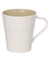 This charming porcelain mug features a seven-ringed motif. Mix and match with other Tin Can Alley Khaki pieces for a subtly varied table setting. Qualifies for Rebate