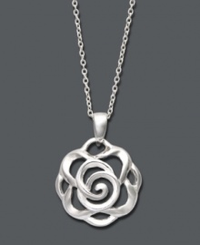 A fresh design that flatters the neckline. Giani Bernini's open-cut flower pendant is a style standout with its polished sterling silver setting and chain. Approximate length: 18 inches. Approximate drop: 3/4 inch.