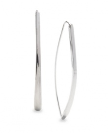 Keep it simple: A minimal design yields maximum style in Alfani's long, linear earrings. Crafted in silver tone mixed metal. Approximate diameter: 2-1/4 inches.