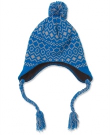 Warm up in the casual comfort of this Fairisle Peruvian hat from American Rag.