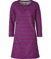 Work a cool edge into your casual favorites with Marc by Marc Jacobs modern seamed striped dress - Round neckline with contrast ribbed trim, 3/4 sleeves, contoured seaming - Loosely fitted - Wear with an oversized tote and fashion sneakers