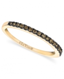 Slim, sparkling style. Le Vian's beautiful ring features pave-set chocolate diamonds (1/4 ct. t.w.) in 14k gold - perfect for wearing solo or pairing with other stackable styles. Size 7.