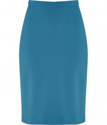 Sleek and chic, this easy to style pencil skirt from Schumacher is ultra-flattering without compromising comfort - Classic pencil silhouette, thin waistband, figure-enhancing back seaming details and slit, concealed back zip closure - Style with a tie-neck blouse, a blazer, and peep-toe pumps