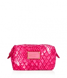 Stylish cosmetic bag in pink patterned nylon - From New York designer Marc Jacobs - Practical mini-size fits easily into any travel bag - Perfect for the most important beauty utensils - With zipper and logo plaque - Great best friend gift