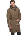 Rock the rain. This hooded coat from Kenneth Cole gets you ready to go, weather or not.