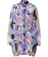 With an edgy asymmetrical cut and a relaxed silhouette, this shirt dress from Emilio Pucci revitalizes the classic geometric print - Small spread collar, long sleeveless, front button placket, asymmetrical rounded hem, all-over geometric print - Wear with skinny jeans and wedges or on its own with platform heels and a studded clutch