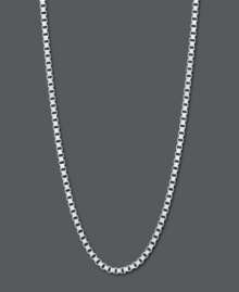 Put on the finishing touches. Necklace features a chic box link design crafted in 14k white gold. Approximate length: 30 inches.