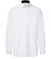 Sleek and sophisticated, Burberry Londons crisp white shirt is a chic choice no matter how you wear it - Classic collar, long sleeves, buttoned cuffs, button-down front, shirttail hemline - Classic fit - Wear with everything from jeans and pullovers to tailored suits and ties