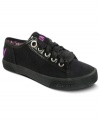 Comfy cute. Thick satin laces help these Linden sneakers from DKNY complement her fierce, fashionable style.