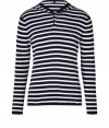 With a nautical mix of navy and white, Vinces striped cotton hoodie is a timeless choice perfect for city and seaside looks alike - Hooded with henley-style button plaque, long sleeves - Slim fit - Wear with chinos and loafers, or with shorts and flip-flops