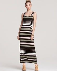 Bold contrasting stripes lend a graphic punch to this Bailey 44 maxi dress.