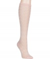 Stylish knee-high socks in fine cotton blend - Chic in pale rose - Classic zigzag motif from knitwear stalwart Missoni - Densely woven and supremely soft - Pair with a pleated mini skirt or short knit dress and ankle boots