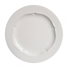 The gorgeously sculptural Evol china dessert plate makes a stunning setting for culinary creativity.