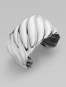 From the Sculpted Cable Collection. A wide sterling silver cuff recreates Yurman's twisted cable pattern on a grand scale. Sterling silver Width, about 1½ Diameter, about 2¼ Imported