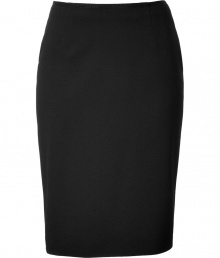 Add instant sophistication to your workweek style with this must-have pencil skirt from Valentino -Stitch detailed waistband, pencil silhouette, concealed back zip closure - Wear with fishnets, a tie-neck blouse, a slim trench, and platform pumps