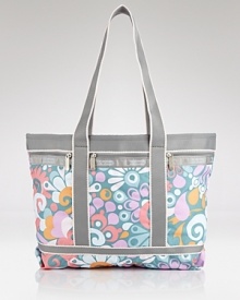 Cooly blending practical design with a fashionable feel, LeSportsac's printed nylon tote makes a smart travel companion.