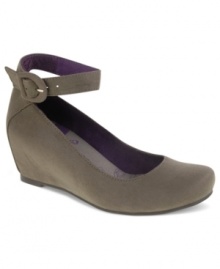 Why sleep with style this cute? CL by Laundry's Late Night platform wedges feature a smooth upper and a cute ankle strap.