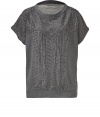 Shimmering and chic, Day Birger et Mikkelsens beaded top is a cool way to add an understated edge of glamour to your effortless casual look - Round neckline, short dolman sleeves, fine ribbed trim - Easy straight fit - Team with form-fitting trousers, ankle boots and a statement scarf