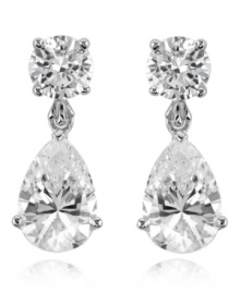 Give your outfit the element of Wow with these stunning CRISLU earrings featuring round- and pear-cut cubic zirconia (3/4 ct. t.w.) set in sterling silver with a platinum finish. Approximate drop: 3/4 inch.