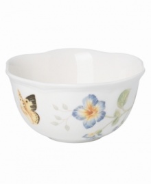 With a gently scalloped rim and whimsical flower and butterfly motif, this dessert bowl sweetens your favorite sugary treats. Mix and match with the rest of the Butterfly Meadow collection. Qualifies for Rebate