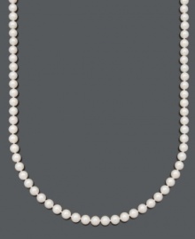 Culture and refinement. Belle de Mer's elegant necklace highlights A+, cultured freshwater pearls (7-1/2-8 mm) and a 14k gold clasp. Approximate length: 20 inches.