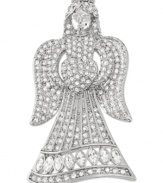 Take this brooch under your wing. Carolee's angel pin is crafted from silver-tone mixed metal with accents giving it a sparkle you'll find quite heavenly. Approximate length: 2 inches.