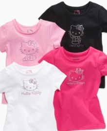 Her basics just wouldn't be complete without a few sparkling examples of Kitty devotion.  Enter these simply spectacular Hello Kitty tees.