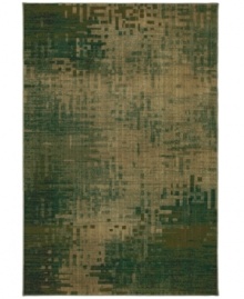 A blended green and taupe palette creates a stunning display of nature-inspired style in the Kaleidoscope Inferno area rug. Completely crafted in the USA, it is woven of soft, durable olefin in a lush pile that withstands heavy traffic anywhere in the home.