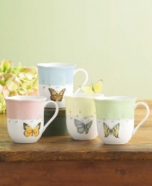 Let your creativity shine through with these mix-and-match Butterfly Meadow mugs. With four different floral and butterfly patterns, this collection creates a sweetly romantic, customized morning coffee experience. Qualifies for Rebate