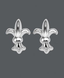 Decorative and symbolic. These intricate Fleur De Lis stud earrings by Unwritten are the perfect staple for the lover of all things French. Crafted in sterling silver. Approximate diameter: 1/4 inch.