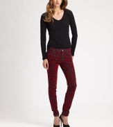 Create a fashion following in these ultra-stretchy skinnies, enhanced by a romantic brocade print. THE FITMedium rise, about 8½Inseam, about 30THE DETAILSButton closureZip flyFive-pocket style92% cotton/7% polyester/1% spandexDry cleanMade in USA of imported fabricModel shown is 5'9 (175cm) wearing US size 4.