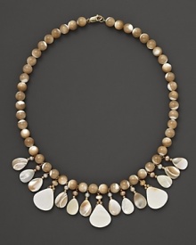 A shimmering mix of mother-of-pearl and cultured freshwater pearls.